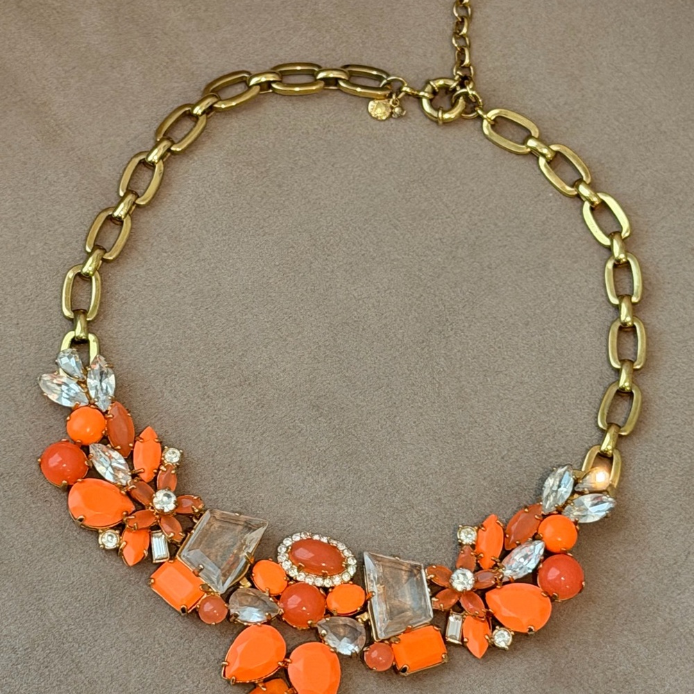J. Crew Necklace Flower Statement Large Pink Rare Unique Gift Signed Jewelry
